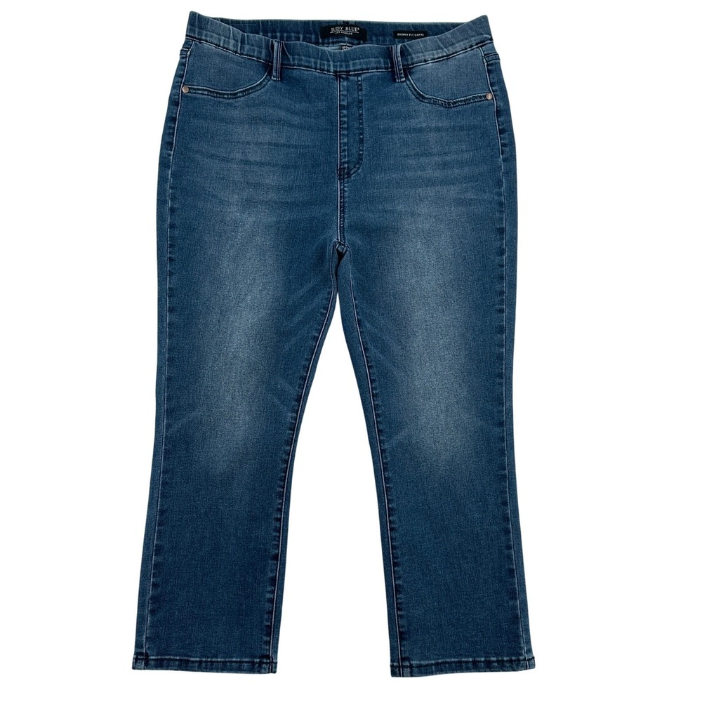 Judy Blue Women Size 15/32 Capri Skinny Fit Stretch Denim Blue Jeans Comfy Soft - Picture 2 of 8